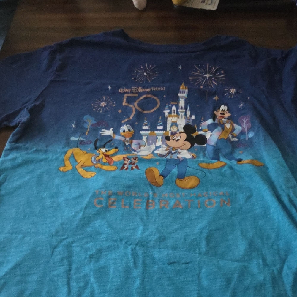 Disney Blue Short Sleeve Tee with Castle Design